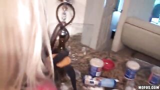 A hot young couple have fun at home, making each other cum