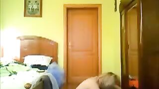 A couple has sex at home without any privacy at all