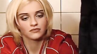 The washer got a cock in the toilet after a girl by accident