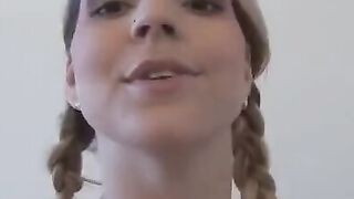 The man has a huge cock, and the girl sucks it well