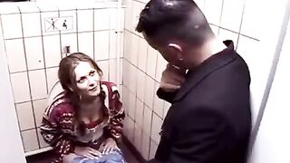 A quick fuck in the toilet of a night club
