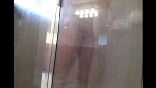 The guy washed his body in the shower with a hidden camera