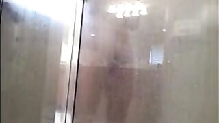 The guy washed his body in the shower with a hidden camera