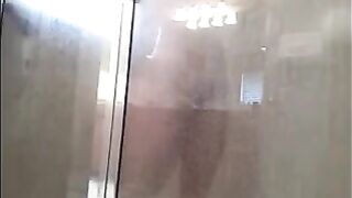 The guy washed his body in the shower with a hidden camera