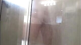 The guy washed his body in the shower with a hidden camera