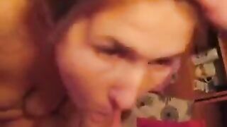 The guy finished in the mouth of a passionate girl