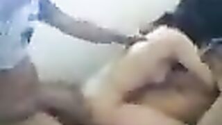 Two guys fucked young Asian in a steamy threesome, raw and real