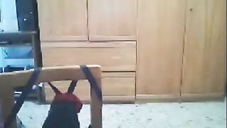 A girl fucks in front of the webcam with her husband