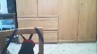 A girl fucks in front of the webcam with her husband