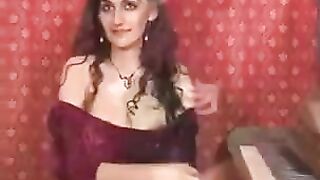 Masturbation of a hairy pussy with a large natural forest nymph