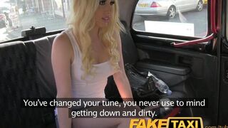The blond beauty pays for her trip in a very personal way