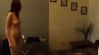The Russian is having fun in the kitchen without a man