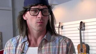 A girl has sex right in the shop with no one minding