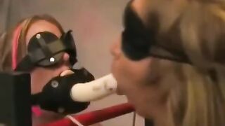 Bondage play and sensual lesbian entertainment