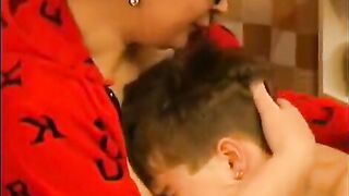A hot woman in glasses gets fucked by a guy