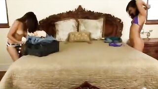 Asian girl was fucked in the bedroom on the bed