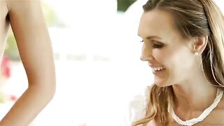 Three girlfriends chatted about their day and then began to engage in passionate lesbian sex