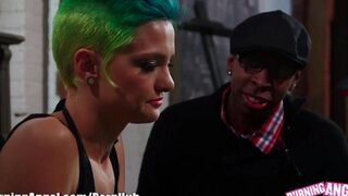 Emo blonde in hot anal action with Negros