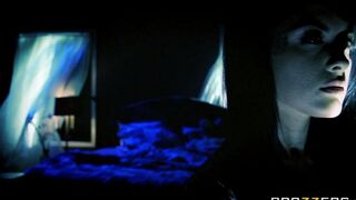 The brunette had a bad sleep and her husband wanted to fuck her