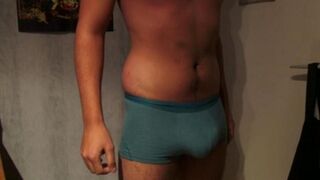 A guy came off like a jet of sperm straight at his underpants