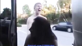 Nice cumshot on beautiful natural girlfriends' tits and juicy ass