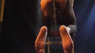 A sexy guy in pantyhose stands cancer and fucks a girl