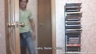 Young guy makes amateur porn with his girlfriend in different poses on the bed