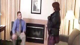 A fat woman has sex with her boss, who loves big women
