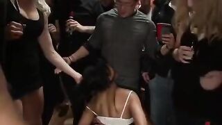 A woman likes to be fucked by a group of guys at once