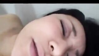 A mature Japanese man plays with his cock and gives a blowjob