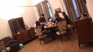 A gangbang was arranged by Russian students at the party