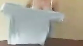 A chick with big milk teaches the master class of intimate skills