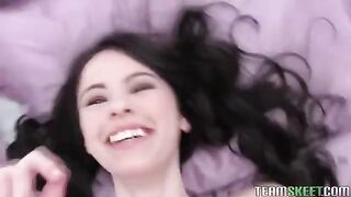 An amateur brunette has real fun during a homemade sex video