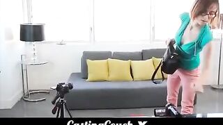 Woman came to porn casting for the first time and tried to act sexy