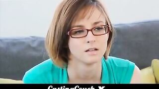 Woman came to porn casting for the first time and tried to act sexy