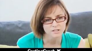 Woman came to porn casting for the first time and tried to act sexy