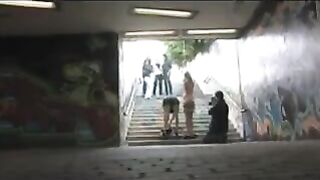 A diluted girl was roughly fucked right in the transition