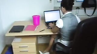 The boss has his way with his young secretary