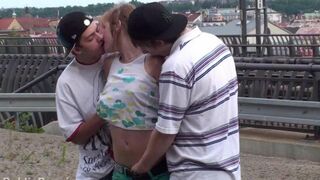 Amateur MHM - a hot threesome with two cute girls