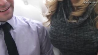 A man with a big cock fucks the shaved pussy of a beauty