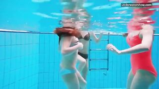 Nude girls in the pool were photographed by a hidden camera