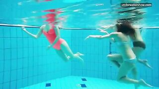 Nude girls in the pool were photographed by a hidden camera