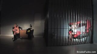 The guard caresses himself at his post