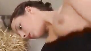 A mature woman wearing stockings has sex with a man