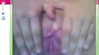 A huge pussy was shown just next to the camera in the chat