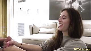 Fit slut Abbie Maley gets fucked hard by James Deen in a rough home session