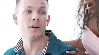Demi Sutra takes good care of her BFF's big boner before his date