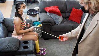 Adorable Princess Zerella Skies gets her tight little holes filled by an old cock in every position