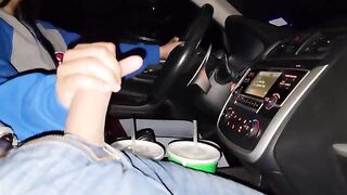 Pervert stepsister gets handjob on the highway