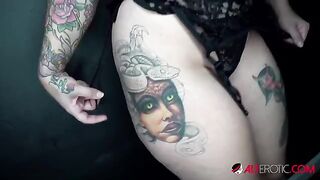 Tattooed busty slut Payton Preslee gets creampied hard
